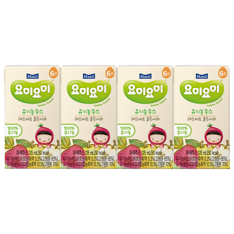 Maeil YummyYummy Organic Juice - Red beet & Golden apple 125ml x 4