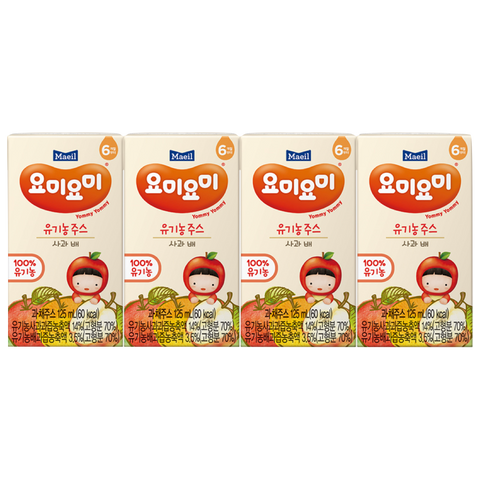 Maeil YummyYummy Organic Juice - Apple & Pear 125ml x 4