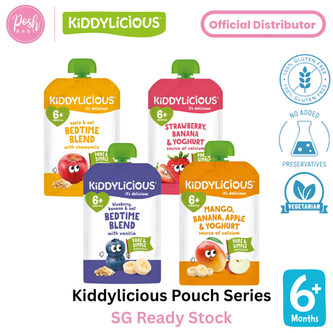 Kiddylicious Pouch Puree (Vegetarian, no added egg/nut/peanut/sesame/soya/sulphites,/fish/celery/mustard)