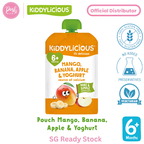 Kiddylicious Pouch Puree (Vegetarian, no added egg/nut/peanut/sesame/soya/sulphites,/fish/celery/mustard)