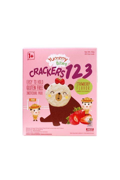 Yummy Bites Rice Crackers 123 Flavour (Apple/ Banana/ Strawberry) 50G Posh Baby Shop