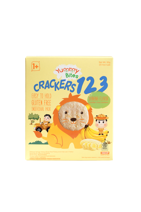 Yummy Bites Rice Crackers 123 Flavour (Apple/ Banana/ Strawberry) 50G Posh Baby Shop