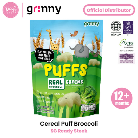 Grinny Cereal Puff - Assorted Flavors 60g (Baked not Fried, Gluten Free, GMO Free)
