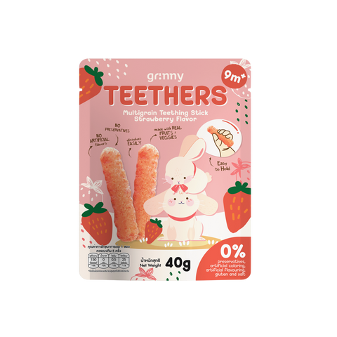 Grinny Multigrain Teething Stick Strawberry