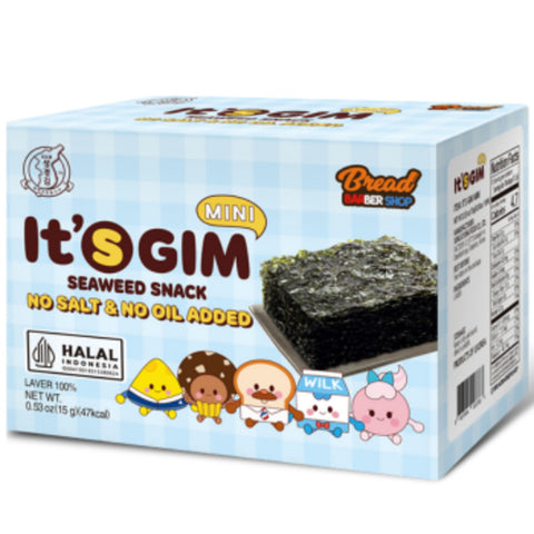 It’s Gim MINI Seaweed Snack (10 x 1.5g) | Korean Laver Sheets for Kids | Less Salt / No Salt Option