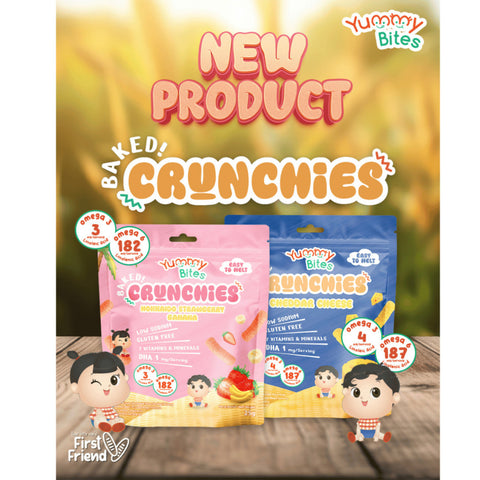 Yummy Bites Crunchies (Cheddar Cheese/Hokkaido Strawberry Banana) 25g