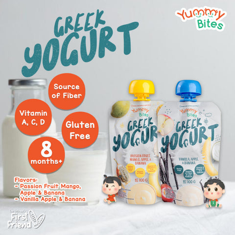 Yummy Bites Greek Yogurt (Passion Fruit, Mango, Apple & Banana / Vanilla, Apple & Banana) 100G