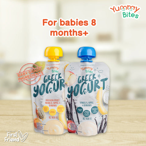 Yummy Bites Greek Yogurt (Passion Fruit, Mango, Apple & Banana / Vanilla, Apple & Banana) 100G