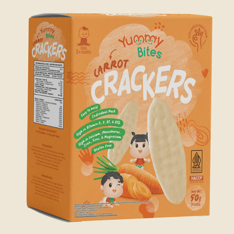 Yummy Bites Rice Crackers (Apple, Banana, Blueberry, Carrot, Original, Strawberry, Vegetable) 50G