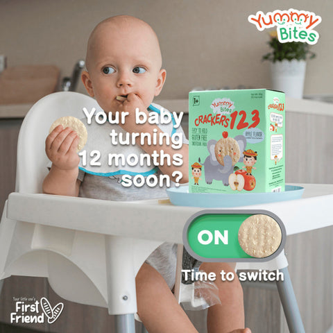 Yummy Bites Rice Crackers 123 Flavour (Apple/ Banana/ Strawberry) 50G