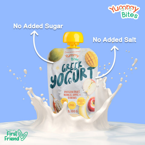 Yummy Bites Greek Yogurt (Passion Fruit, Mango, Apple & Banana / Vanilla, Apple & Banana) 100G