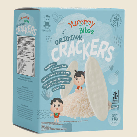 Yummy Bites Rice Crackers (Apple, Banana, Blueberry, Carrot, Original, Strawberry, Vegetable) 50G