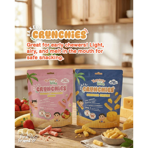 Yummy Bites Crunchies (Cheddar Cheese/Hokkaido Strawberry Banana) 25g