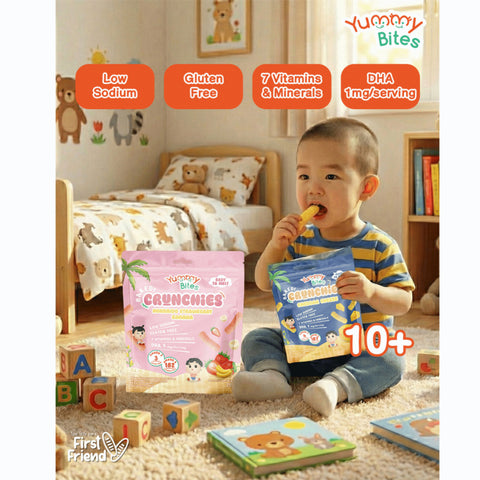 Yummy Bites Crunchies (Cheddar Cheese/Hokkaido Strawberry Banana) 25g