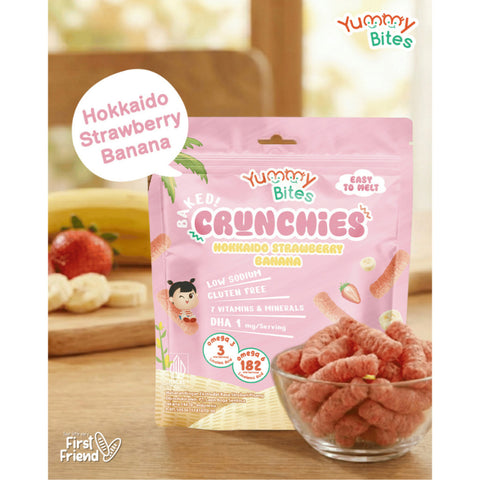 Yummy Bites Crunchies (Cheddar Cheese/Hokkaido Strawberry Banana) 25g