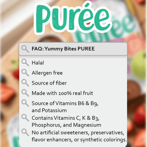 Yummy Bites Puree (Blueberry, Banana & Apple / Strawberry Guava & Banana) 100G