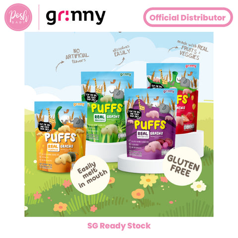 Grinny Cereal Puff - Assorted Flavors 60g (Baked not Fried, Gluten Free, GMO Free)