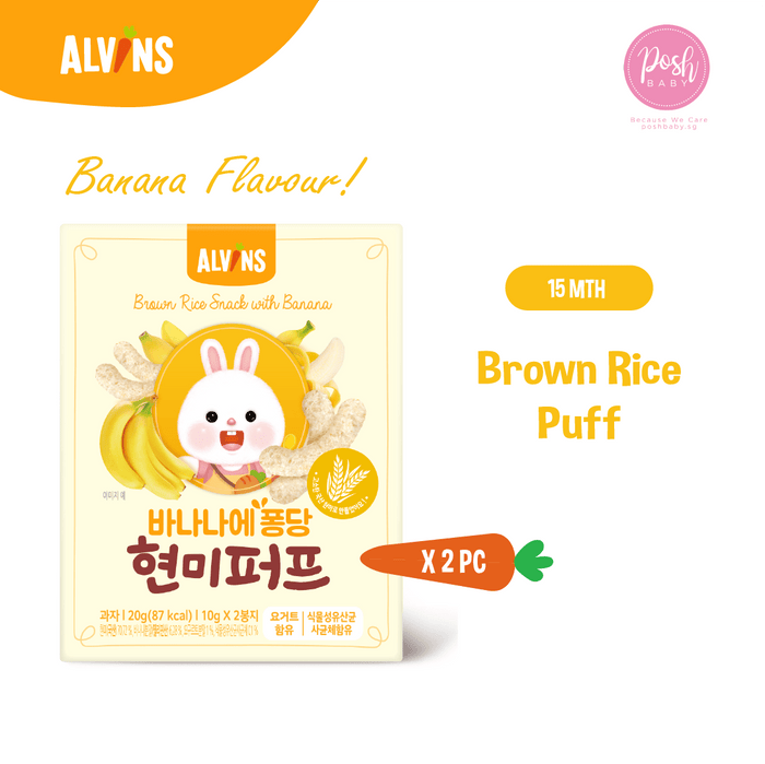 [Bundle of 2] ALVINS Korea Baby Brown Rice Snack - Banana